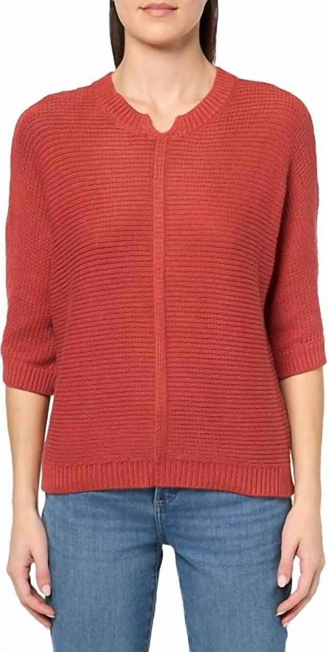 NEW NIC + ZOE easy texture sweater in tandoori